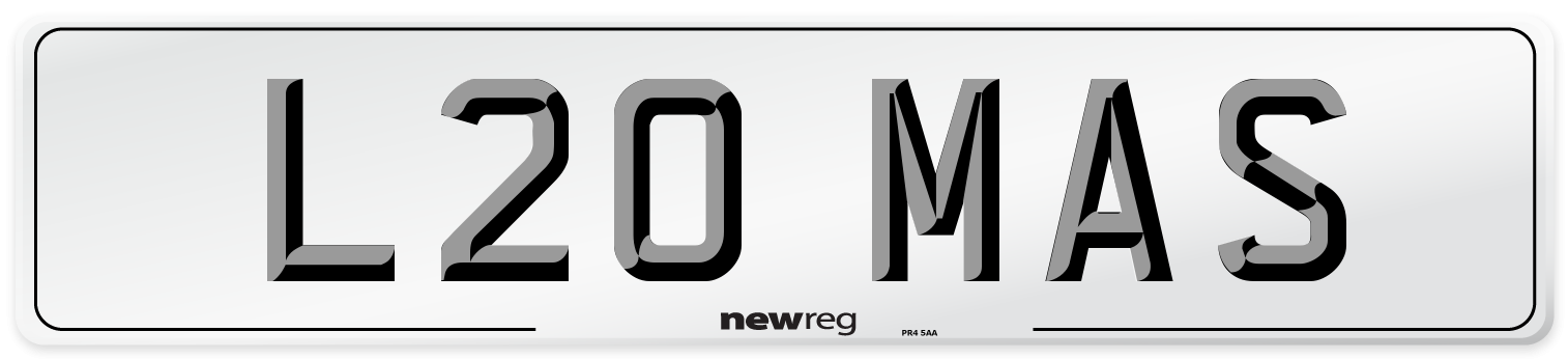 L20 MAS Number Plate from New Reg